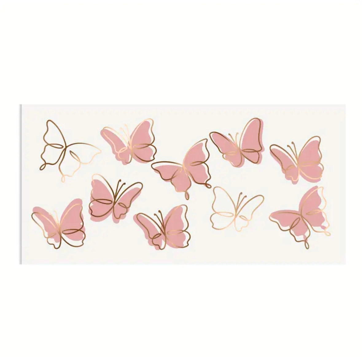 Papillon rose et dorée